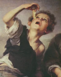 Detalle de Niños comiendo un pastel, 1670-75